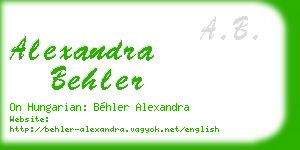 alexandra behler business card